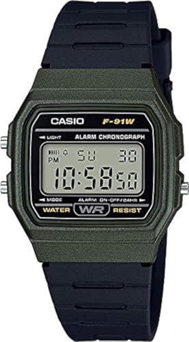 Casio Men's 'Vintage' Quartz Plastic and Resin Casual Watch, Color:Black (Model: F-91WM-3ACF) -  F91WM-3A