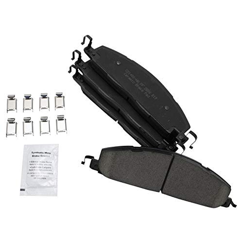 Image of TRQ Rear Brake Pad & Rotor Kit Parking Brake Shoe Set Ceramic Compatible with 2009-2010 Dodge Ram 2500, 3500 2011-2018 Ram 2500 3500