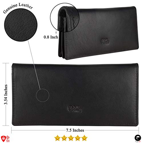 Image of RFID Blocking Mens Genuine leather Bifold Long Wallet