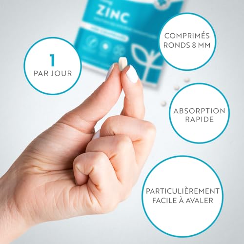 Zinc 15mg - 400 comprimés végétaliens - 1 an+ d'approvisionnement - Zinc 15mg - Supplément de zinc pour maintenir le système immunitaire, les os, les cheveux, la peau et les ongles normaux - Nutravita – Image 6
