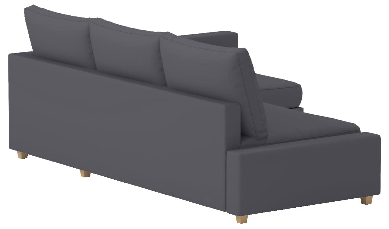 HomeTown Market Langlebig Friheten Sofa bezug, kompatibel mit IKEA Friheten-Schlafsofa, Eckbezug. Nur Sofabezug. (Polyester Dunkelgrau Links Länger)