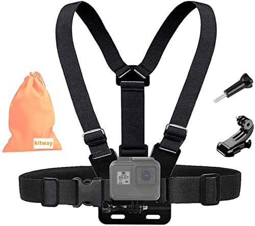 Chest Mount Harness, Adjustable Chesty Strap Elastic Compatible with GoPro Hero10, Hero 9, Hero 8, Hero 7 Black, 7 Silver, 7 White, Hero 6/5/4 Session, 3+, 3/2/1 Hero (2018), DJI Osmo Action Cameras