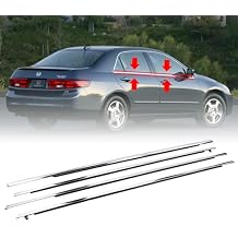 4Pcs Weatherstrip Window Moulding Trim Seal Belt Compatible with 2003-2007 Honda Accord Replaces# 72410-SDA-A01; 72450-SDA-A01; 72910-SDA-A01; 72950-SDA-A01