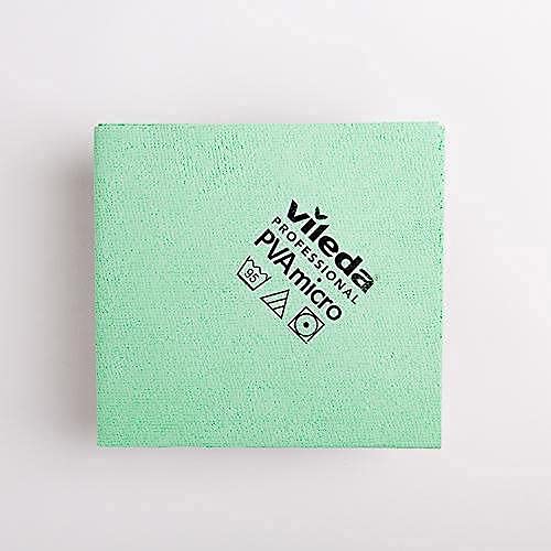 Vileda Professional - Pva Micro Cloth Green, 100% Microfibers, For Grease Strains And High Amount Of Dirt, Made Of Pva For Reduced Friction, 3D Structure That Leave Surfaces Dry And Trace Free #TOP7
