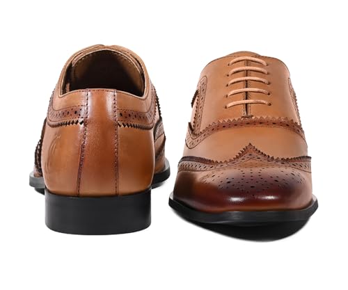 Image of LOUIS STITCH Men's Italian Crust Leather Brogue Shoes| Formal Lace-Up Shoes for Men | Perfect for Business, Formal & Parties | LSVX-EUBG