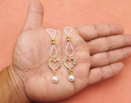 Non Piercing Nipple Noose Gold Heart Pearls Nipple Jewelry Body Chains Women Non Pierced Nipple Rings3