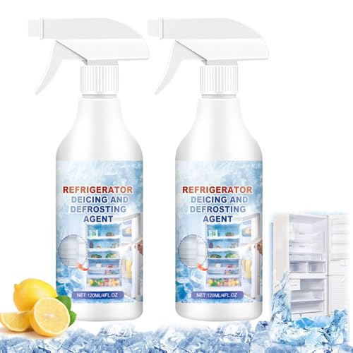 2 Pcs Defrosting Spray for Fridge Freezer Rapid Fridge Defrosting Spray Refrigerator Freezer Defroster Powerful Freezer Deicer Effective Ice Remover Deep FreezeSpray