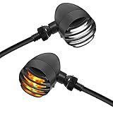 NTHREEAUTO LED Motorcycle Turn Signals Blinkers Smoked Front Running Light Universal Compatible with...