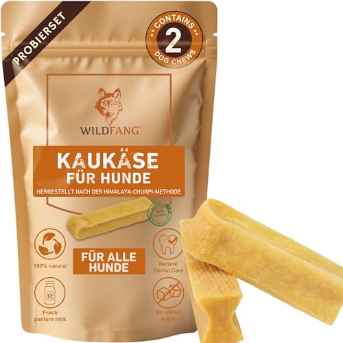 Wildfang® Hartkäse Kaukäse für Hunde Trial Pack (ca. 20 g) für Hunde bis 20 kg – Kauspielzeug Hund, Härte wie Himalayan Yak Chews, Churpi-Käse-Sticks, Welpensnacks & Trainingssnacks, 2er Pack