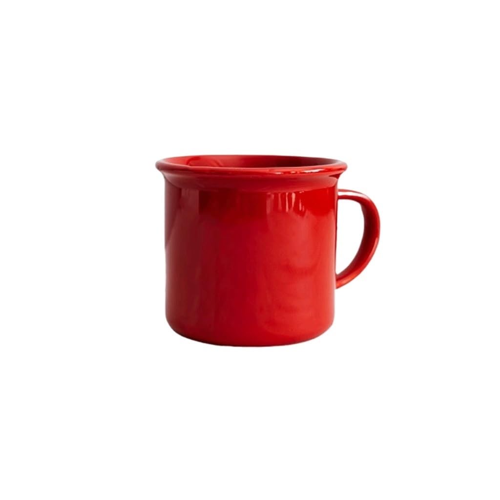 ENGENDER Tazas Cafe Taza Roja Pequeña Taza De Café De Cerámica Roja Regalo Retro Mug Cups