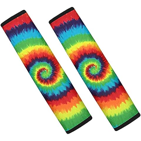 Daulesho Universal Tie Dye Rainbow Designs Seat Belt Cover Rainbow Color Universal Car Seatbelt Shoulder Pads,Unique Design for Women Men Cover