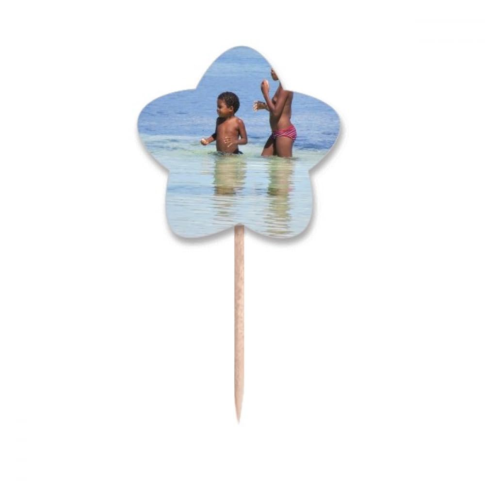 Cure-dents drapeaux au motif vagues et étoiles pour habiller vos cupcakes avec élégance