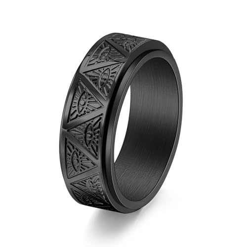 Bague homme acier œil de Providence pour un style affirmé au quotidien