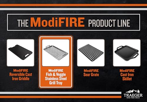 Traeger Grills BAC610 ModiFIRE Stainless Steel Fish & Veggie Grill Tray – Durable Grill Grate Accessory for Outdoor Grills, Ideal for Small Foods like Shrimp, Vegetables, and Meatballs - image 6