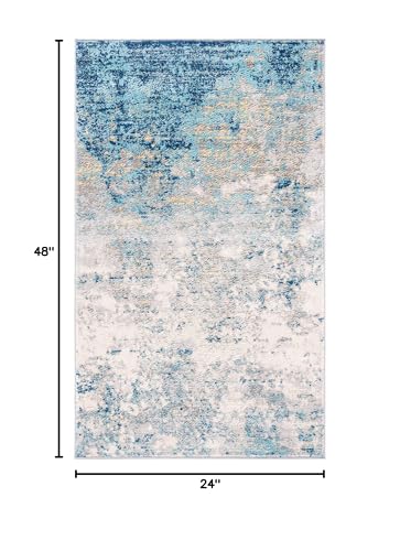 Tapete Safavieh Brentwood 121x61 cm Gris Claro y Azul miniatura 2