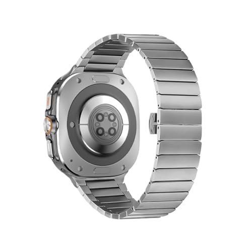 に適合Samsung Galaxy Ultra Watch 47mm / GALAXY Watch 8/8 Classicに適合する隙間のないチタンストラップ(Silver,For Galaxy 8 44mm)