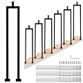 6 Pack U Shape 36" Stair Balusters with Adjustable Top Bracket for Staircase Interior, Baluster for Stair Handrail Porch Deck Railing Outdoor Steps by LukLoy