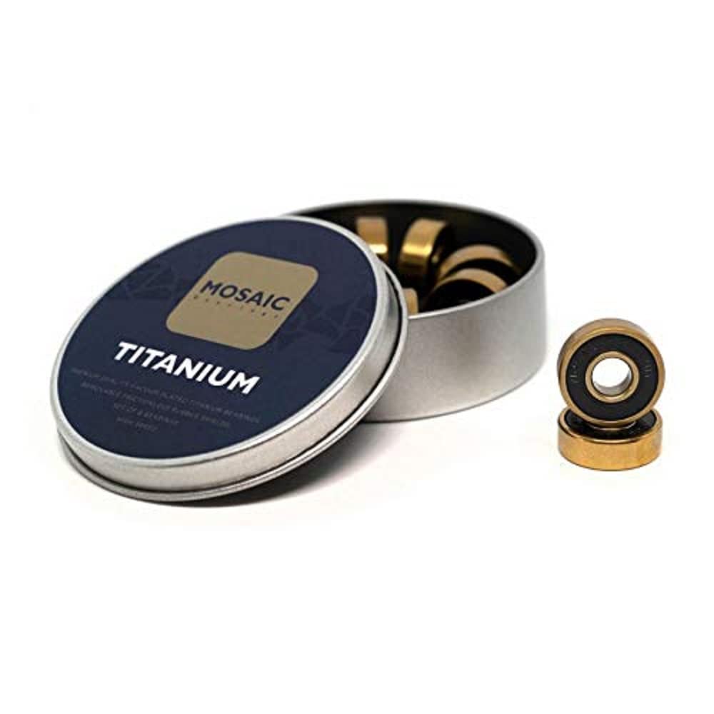 MOSAIC COMPANY Super Titanium 1 ABEC 7 608RS Mosaic Bearings Accessoire de roulement Skateboard, Adultes Unisexe, Noir (Black), Taille Unique