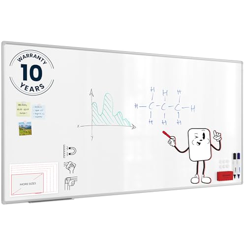 ALLboards Tableau Blanc Magnétique Effaçable à Sec avec Cadre en Aluminium Premium EXPO 200x100cm, Whiteboard