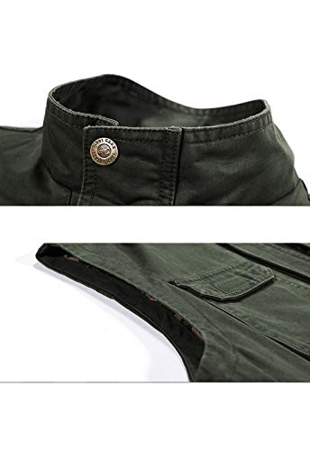 Flygo Mens Utility Cotton Canvas Duck Safari Fishing Vest Jacket Outerwear3