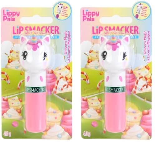 Lip Smacker - Lippy Pals Collection Lip Balm - Bálsamo Labial para Niñas Unicornio - Sabor Frosting - Regalo con Figuras de Animales, Maquillaje para Niñas - Pack Individual de Unicornio