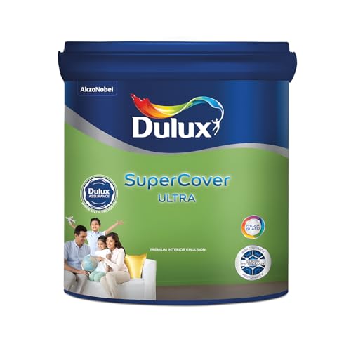 Image of Dulux SuperCover Ultra - Premium Interior Emulsion Paint For Walls and Ceilings | Smooth Matte Finish | Durable, Long-Lasting Paint with Extra Coverage, Green (4L, Glass Green, 4 Years Warranty)