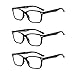 Suertree 3 Pack Lightweight Reading Glasses with Spring Hinge, Anti UV Ray Eyeglasses for Men Women, Computer Reading Eyewear, Eye Protection, Reader Aid, Black, 1.0X