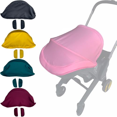 Image of Feliliber Stroller Canopy Replacement Compatible with Doona Car Seat Strollers, 3-Piece Thickened Hood and Shoulder Pads Set, High-Opacity Sun Shade, Machine Washable (No Rods)(Pink)