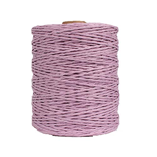 Natural Cotton Rayon Raffia Yarn Light Purple Crochet Yarns for Summer Sun Hat Beach Bag Crochet Straw Knit Thread, Knitting Materials,280 Meters/306 Yards
