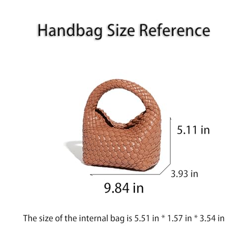 Small Size Woven Women's Handbag and Small Money Bag Luxury Lightweight Vegan Leather Adjustable Crossbody Bag Set2