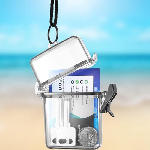 Funda impermeable para tarjetas transparente con cordón para protección total 4
