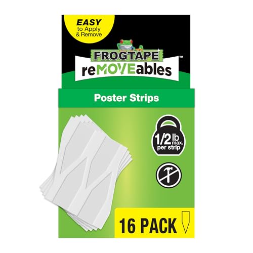 FrogTape reMOVEables Poster Strips, No Damage Hanging Strips, Removable Poster Hangers, Stick On...