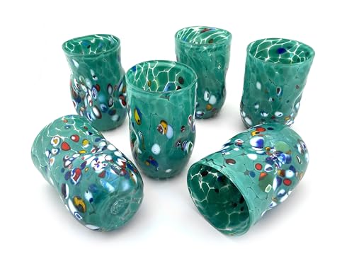 MAZZEGA ART & DESIGN 6 Special Edition Glasses, made of Murano glass - BELLINI (6, Green)