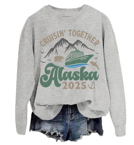 Cruising Together Alaska 2025 - Sudadera con estampado de Alaska Cruise Shirts 2025, gris, 3XL