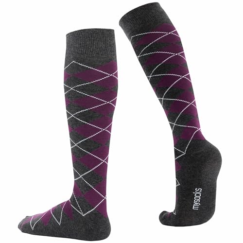 Image of Mysocks Unisex Extra Fine Combed Cotton Knee High Socks, Hand Linked Toe, Soft Latex Band