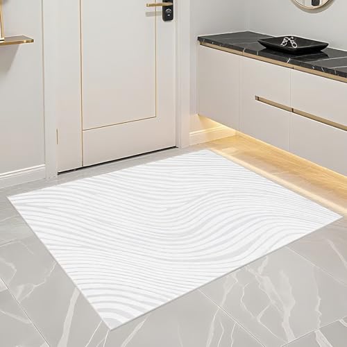 Tapis de salon écoresponsable gris 100x160cm à rayures