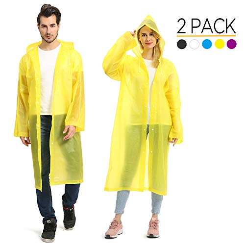 Opret Portable EVA Raincoats for Adults, Reusable Rain Ponchos with Hoods and Sleeves