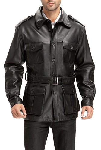 Preisvergleich Produktbild Number Seven Männer Echt Lederblazer Schwarz ledermantel Lederjacke (Medium)