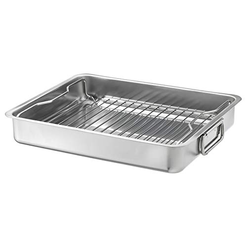 Koncis Kitchen Tool Accessory Roasting Tin With Grill Rack, Stainless Steel, 40X32 Cm