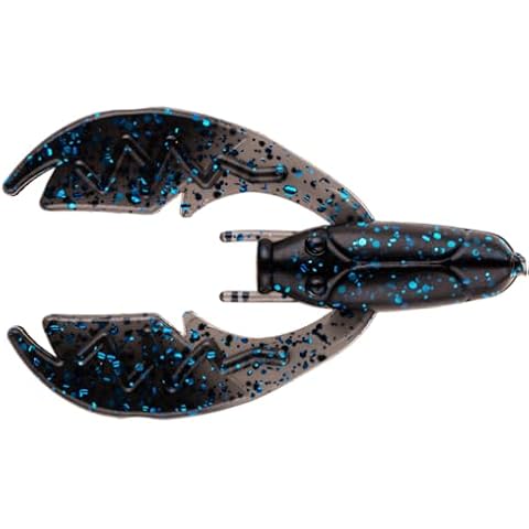 BAITFUEL Tiny PACA Chunk Creature Bait Infused with Supercharged X55 Formula Gel | 2-Inch, Black/Blue Flake Cover