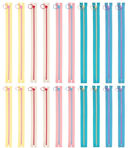 TAKONE Reißverschluss 15cm & 20cm Set – 20 Stück 3# Harz Zipper in Bunte Farben – Ersatz & Universal Reißverschluss Für Kleidung, Tasche, DIY Nähen