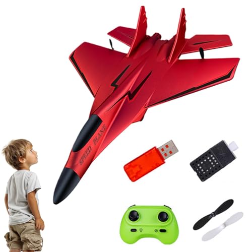Genérico Glider Plane - RC Plane | Outdoor Flying Toy with Light | Remote Control Glider Airplanes 2.4 GHz 2 Channels Remote Control Aircraft Adult Kids Beginner
