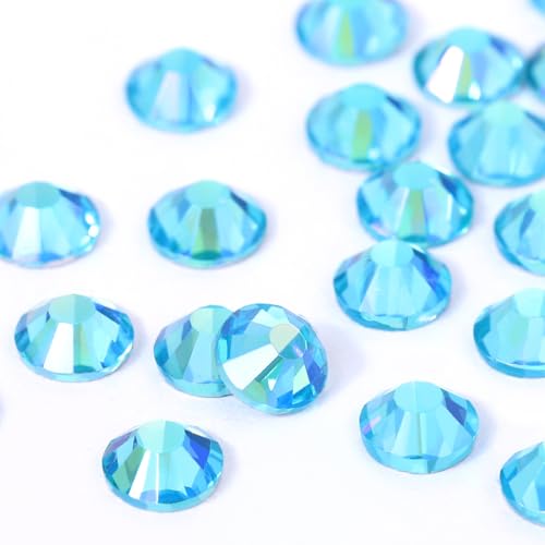 Image of Rhinestones Novani Rhinestones for Crafts Glass Crystals Nail rhinestones Flatback Nail Gems and Rhinestones for Nails Art Makeup Face Clothes Shoes Decoration DIY(SS20, 1440pcs, Aquamarine AB)