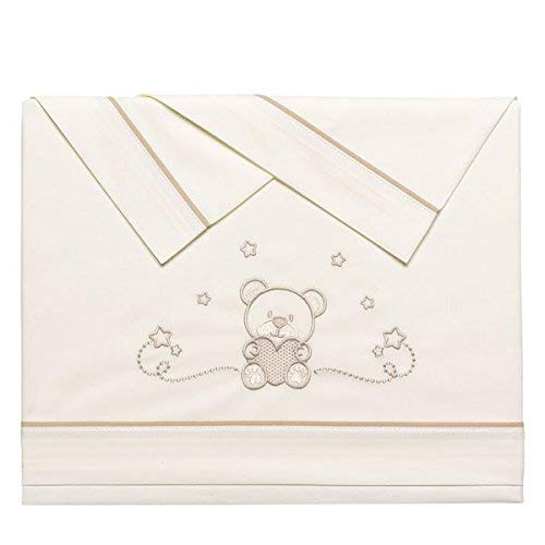 Pekebaby CUORE Sábanas de coche, Color Beige, Coche (35 x 75 cm)
