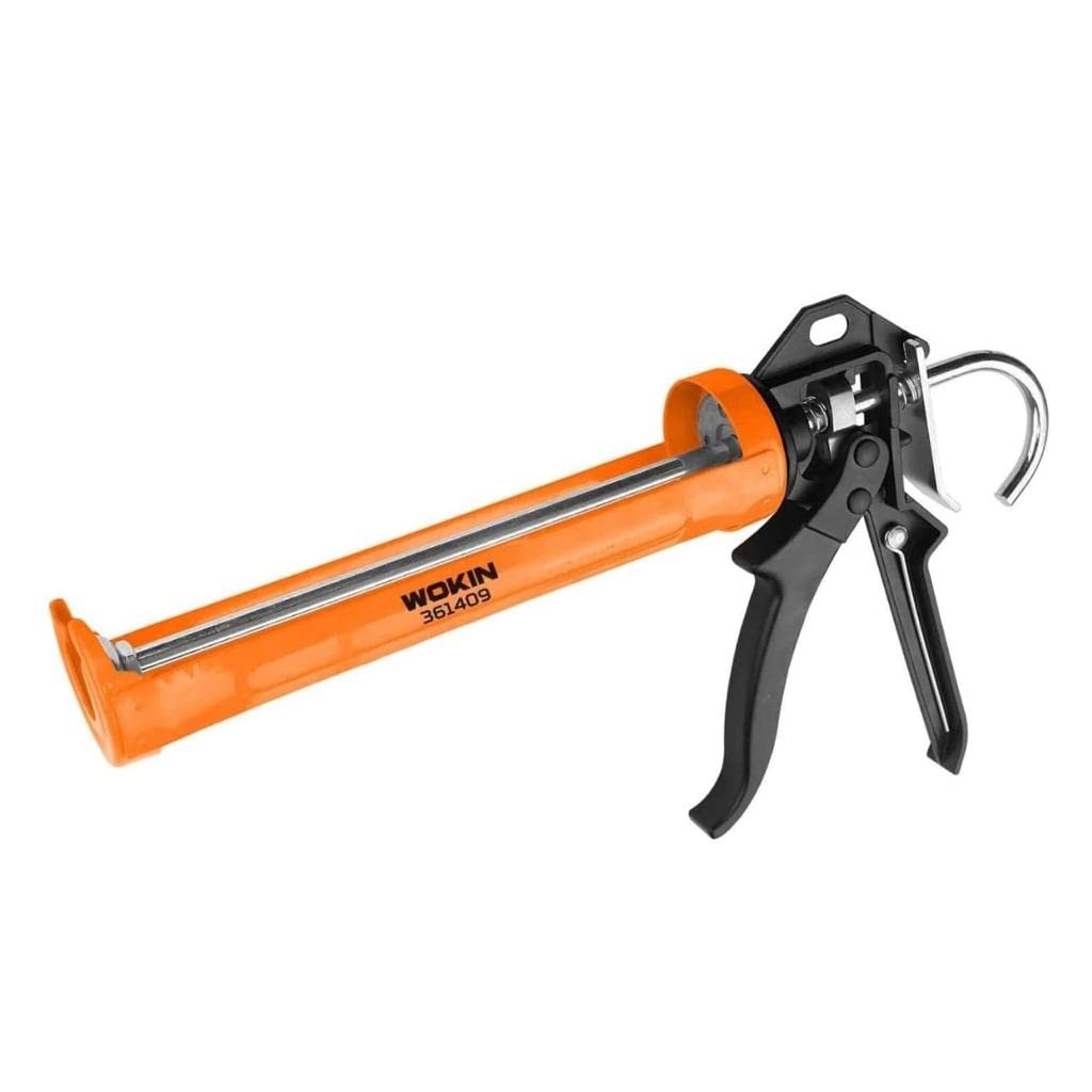 ebuyerfix Heavy Duty Caulking Gun Industrial Silicone Sealant Applicator Professional Acrylic Adhesive Cartridge Gun Smooth Action Rotating Frame Durable Construction Tool