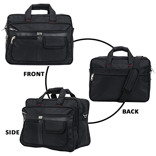 Image of 25 Ltrs, 15.5 Inch Polyester Messenger Bag, Multipurpose Bag for Mechanics, Electrician & Technician, Office Bag with 7 Pockets & Compartments, Black