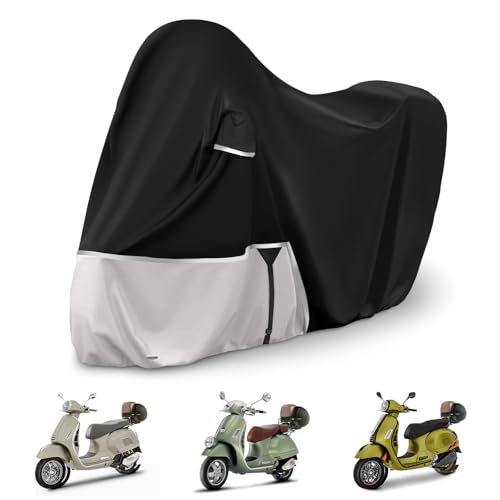Waterproof Motorcycle Cover Replace for Piaggio Vespa GTV GTS GT125/200/250/300 Super with Trunk Model 420D Oxford Cloth Motorcycle Cover for Snow Rain Dust Protection