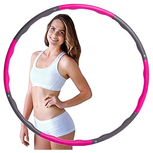 HULALAA Hula Hoops for Adults Weight Loss, Weighted Hula Hoop for Exercise and Fitness, 8 Sections Adjustable Weights, Weighted Hoola Hoop for Adults and Home Workout
