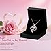 Rose Birthstone Heart Necklaces for Women S925 Sterling Silver I Love You Jewelry Gift for Women Birthday Wedding Anniversary, Mother’s Day Gifts for Mom, Mother, Wife, Girlfriend with Birthstone Pendent Necklace (10-White Gold-Oct)
