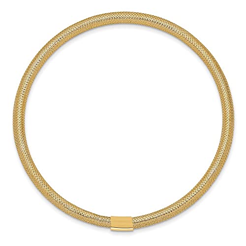 10K Yellow Gold Stretch Mesh Bracelet for Women 7.25"", AFJ-QG-10SF2746-MG2